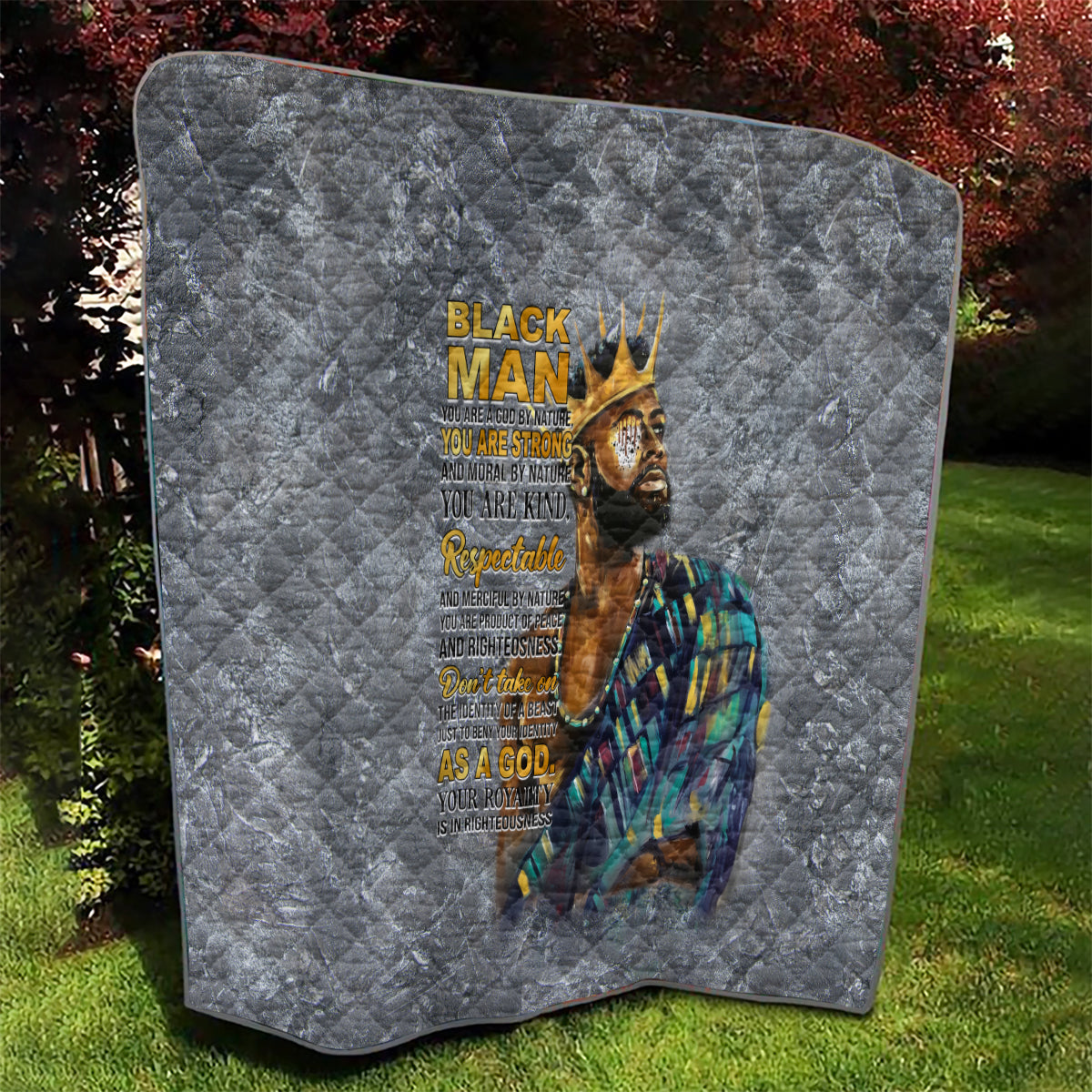 Black Man Africa Quilt Naturally King - Wonder Print Shop