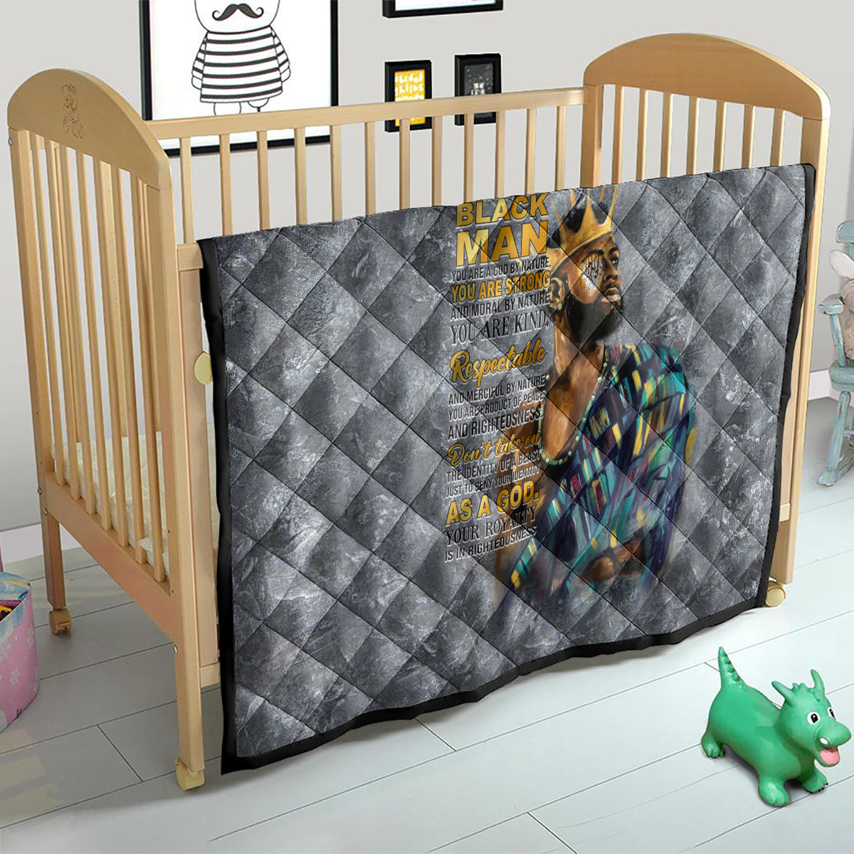 Black Man Africa Quilt Naturally King - Wonder Print Shop