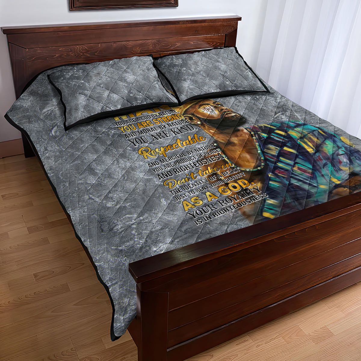 Black Man Africa Quilt Bed Set Naturally King - Wonder Print Shop