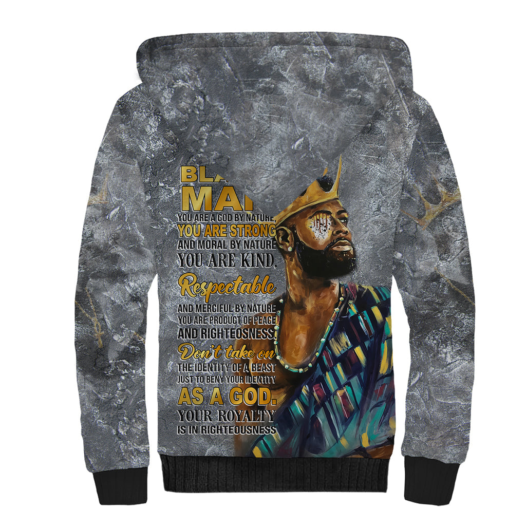 Black Man Africa Sherpa Hoodie Naturally King - Wonder Print Shop