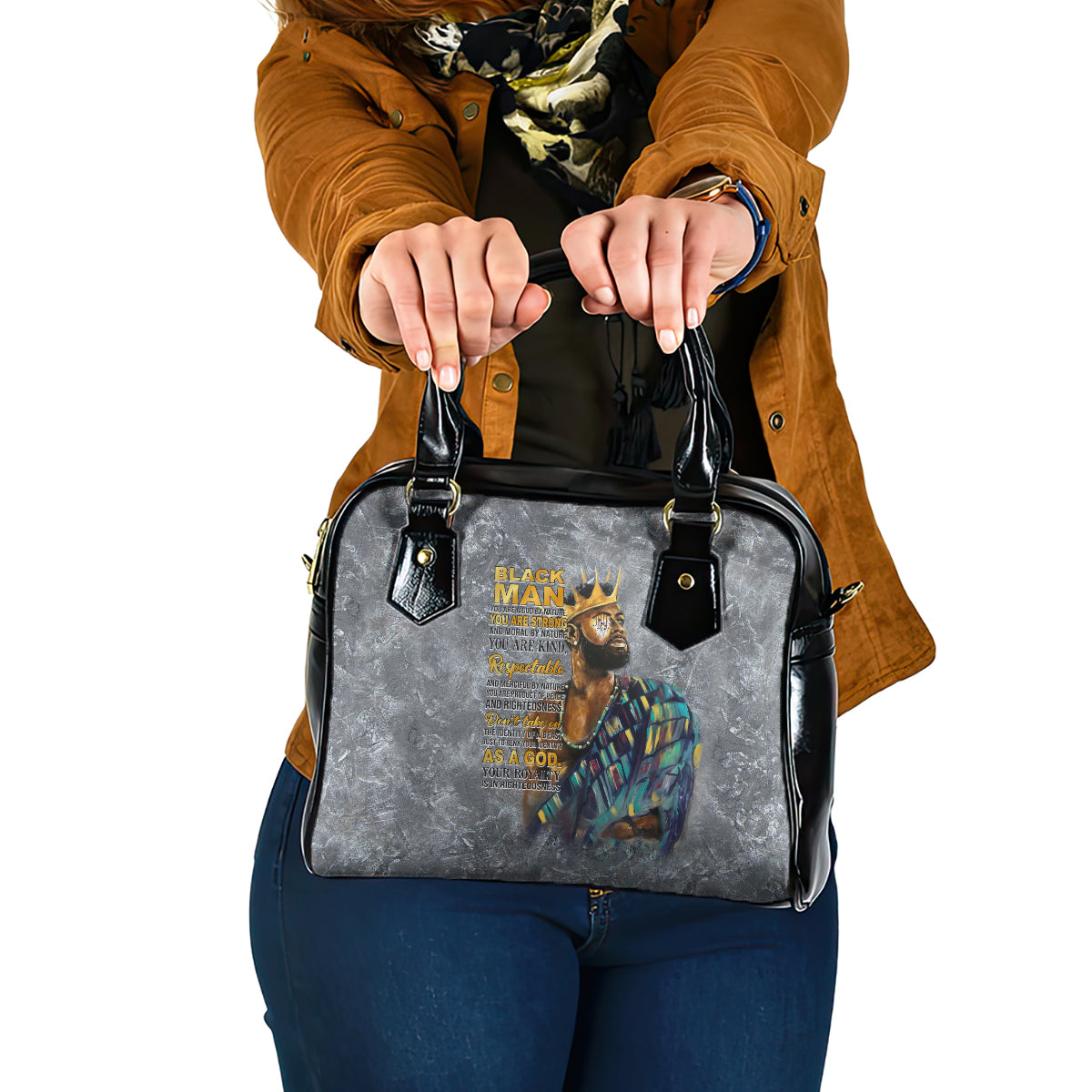 Black Man Africa Shoulder Handbag Naturally King