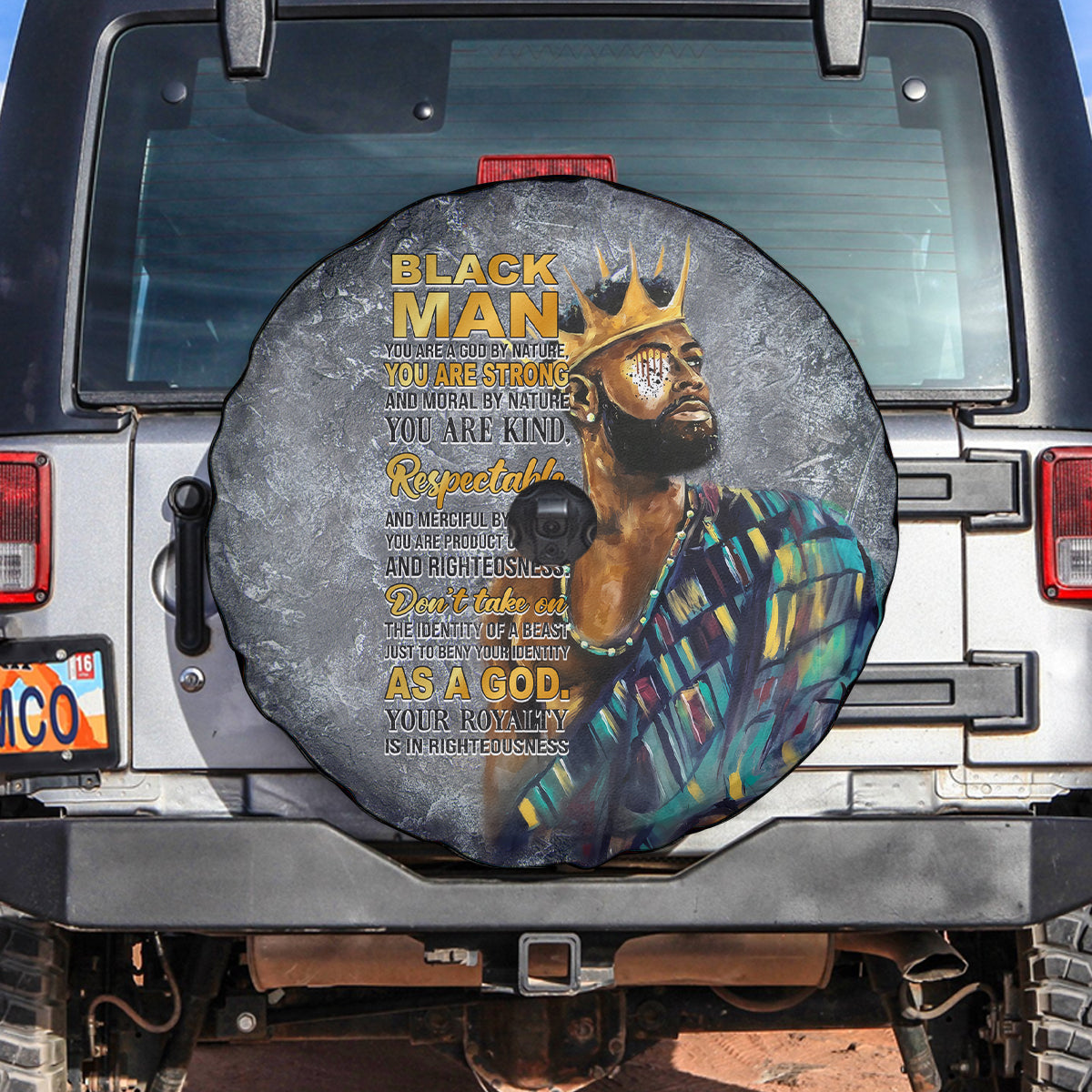 Black Man Africa Spare Tire Cover Naturally King - Wonder Print Shop