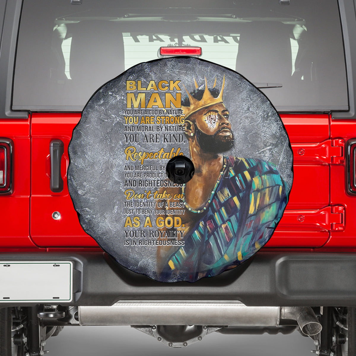 Black Man Africa Spare Tire Cover Naturally King - Wonder Print Shop
