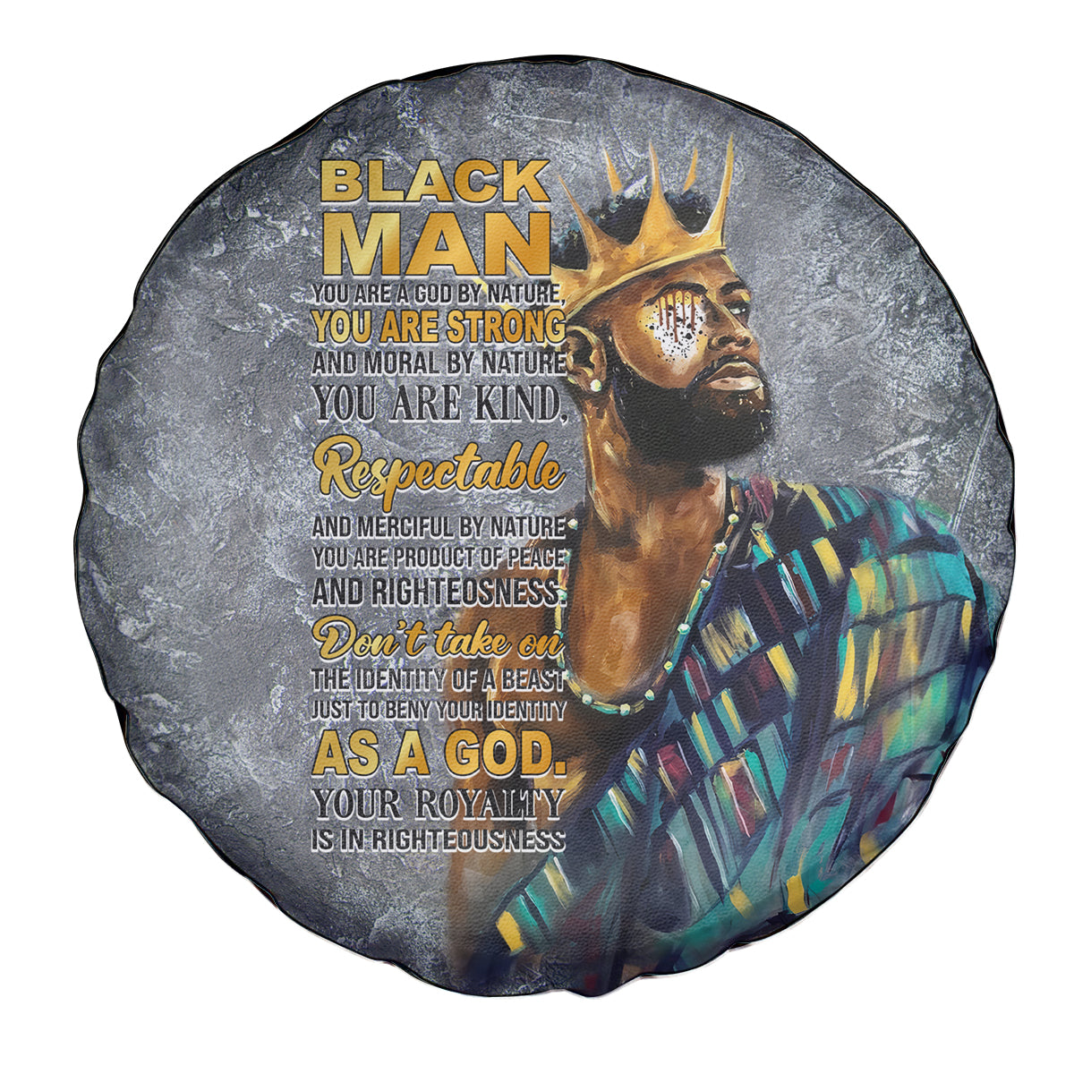 Black Man Africa Spare Tire Cover Naturally King - Wonder Print Shop