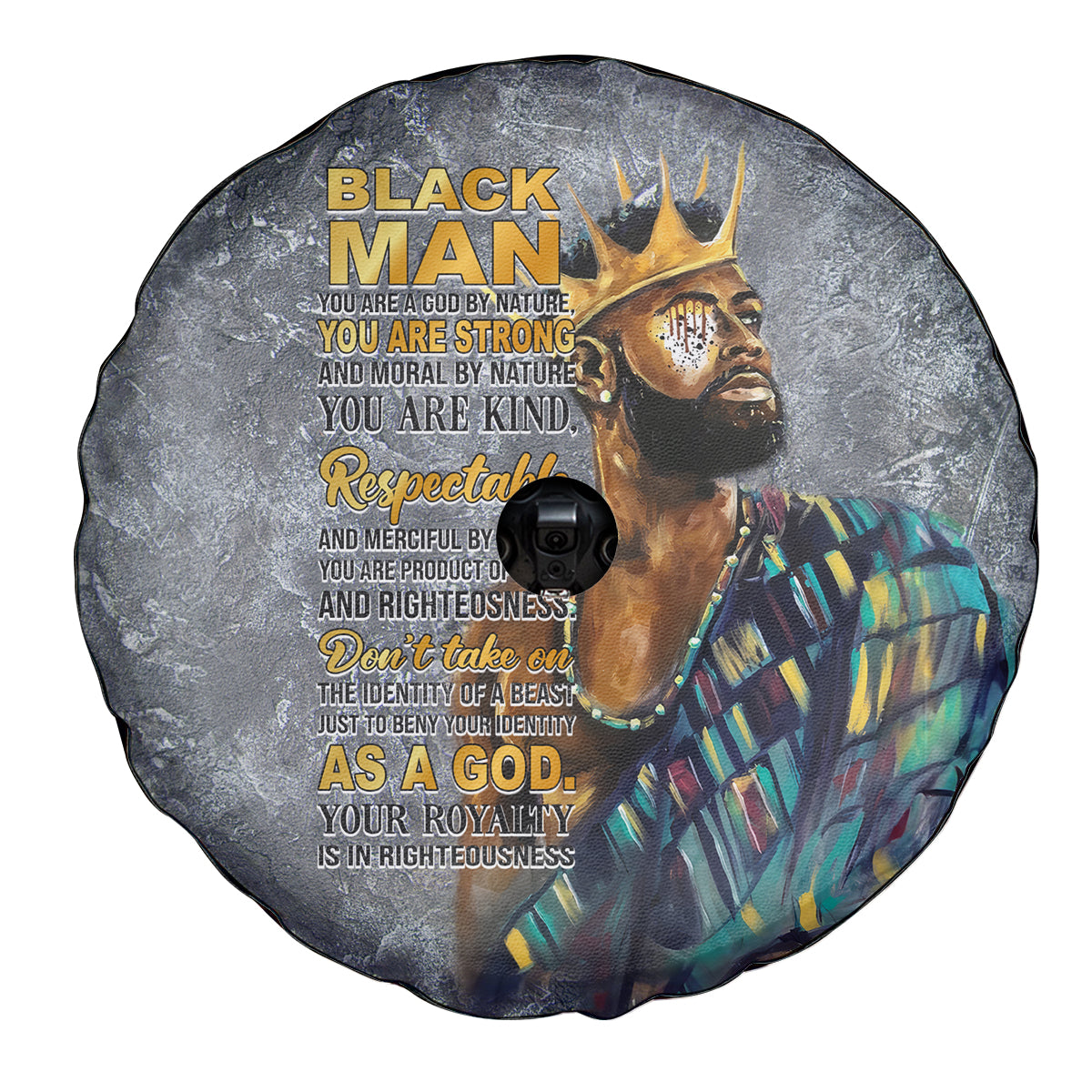 Black Man Africa Spare Tire Cover Naturally King - Wonder Print Shop