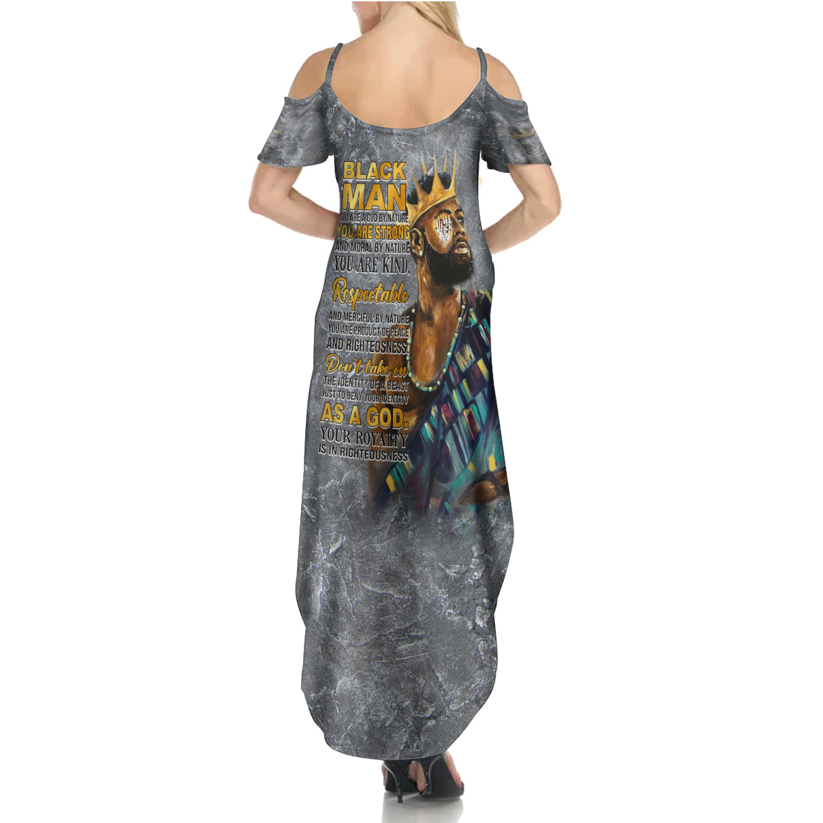 Black Man Africa Summer Maxi Dress Naturally King - Wonder Print Shop