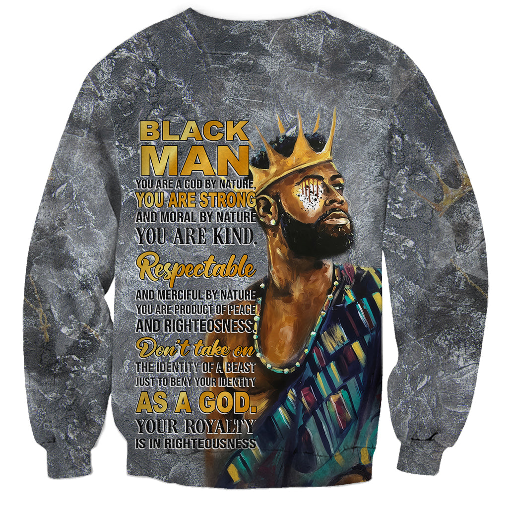 Black Man Africa Sweatshirt Naturally King - Wonder Print Shop