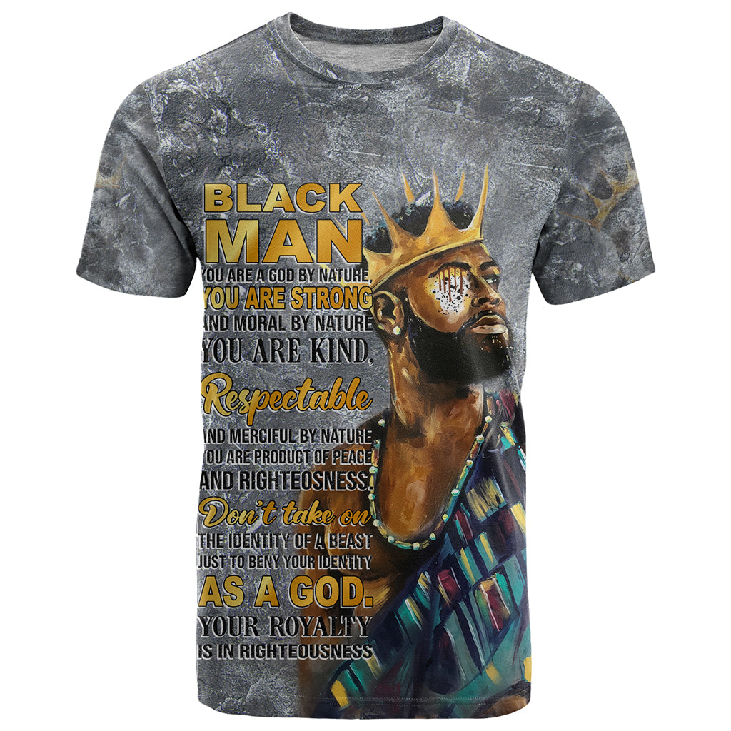 Black Man Africa T Shirt Naturally King - Wonder Print Shop