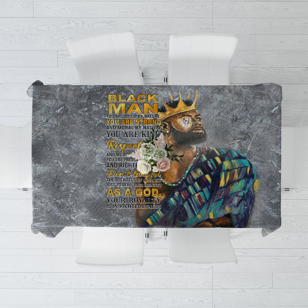 Black Man Africa Tablecloth Naturally King - Wonder Print Shop