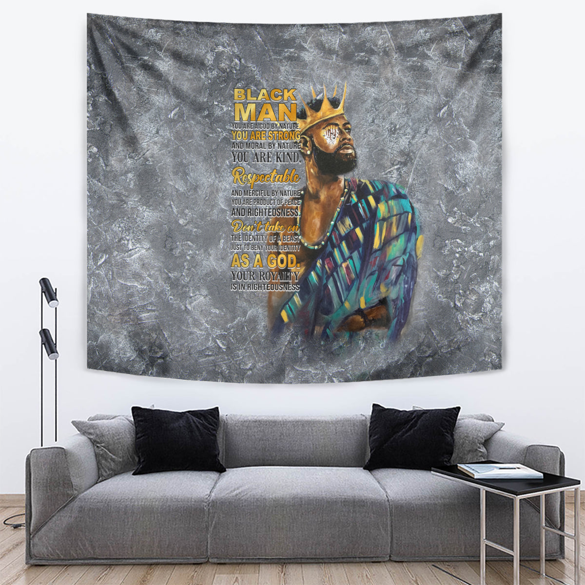 Black Man Africa Tapestry Naturally King - Wonder Print Shop