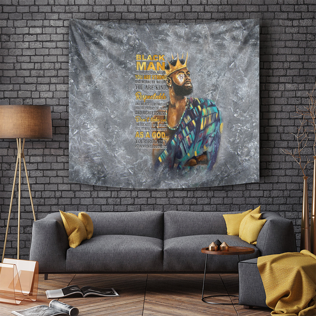 Black Man Africa Tapestry Naturally King - Wonder Print Shop