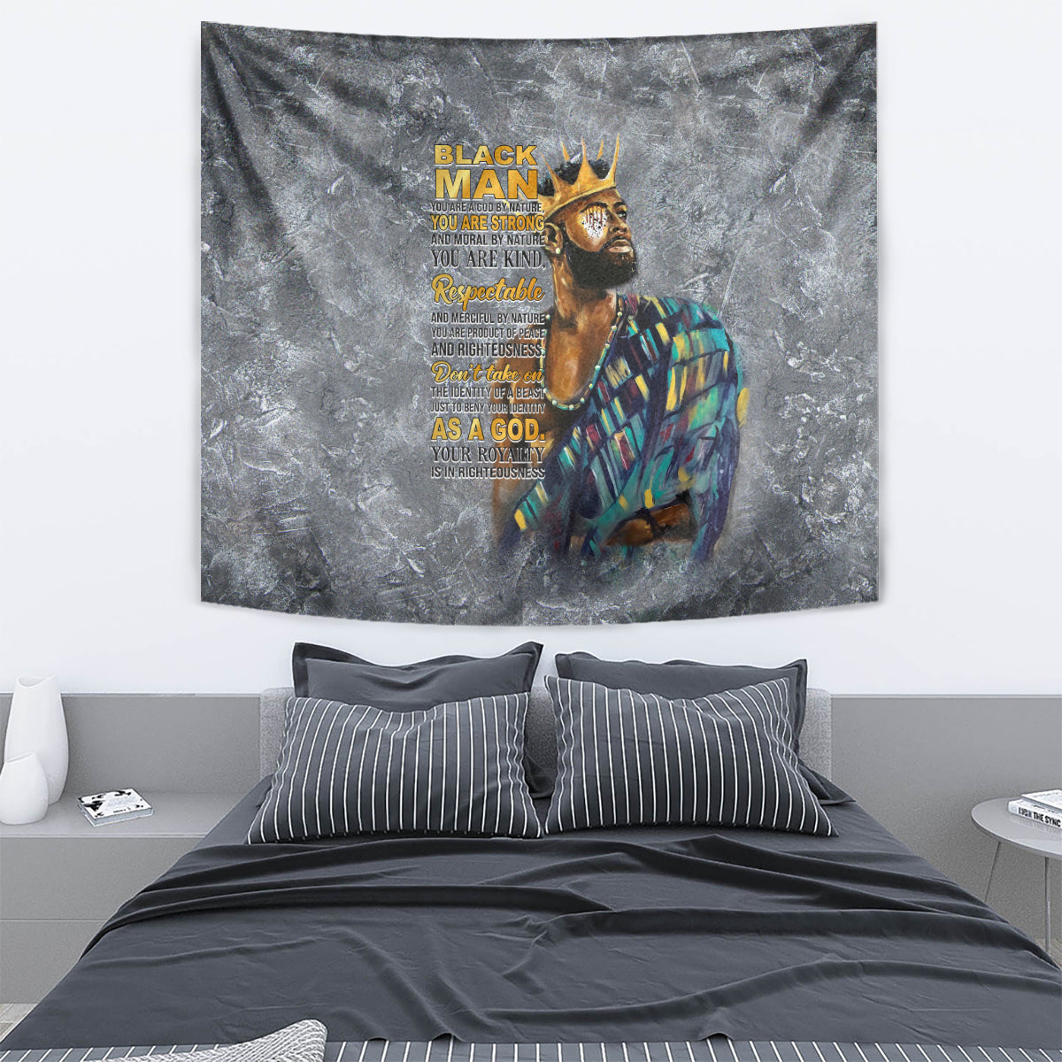 Black Man Africa Tapestry Naturally King - Wonder Print Shop