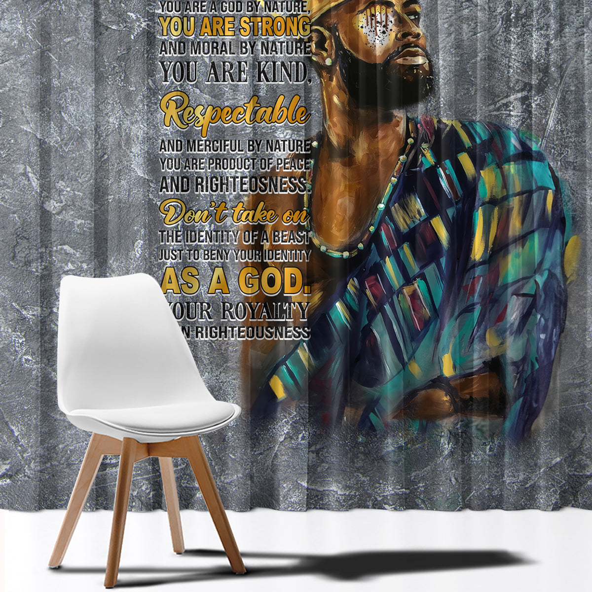 Black Man Africa Window Curtain Naturally King - Wonder Print Shop