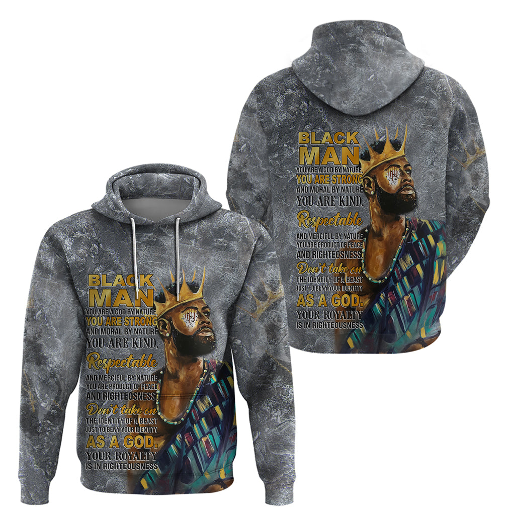 Black Man Africa Zip Hoodie Naturally King - Wonder Print Shop