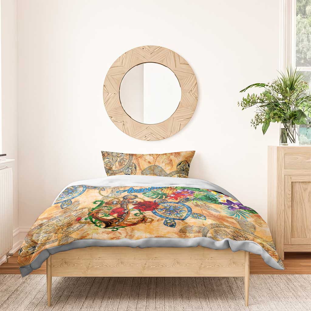 Anguilla Bedding Set Geographic Coordinate Anchor - Turlte Tropical