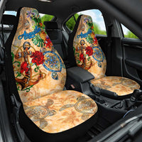 Anguilla Car Seat Cover Geographic Coordinate Anchor - Turlte Tropical