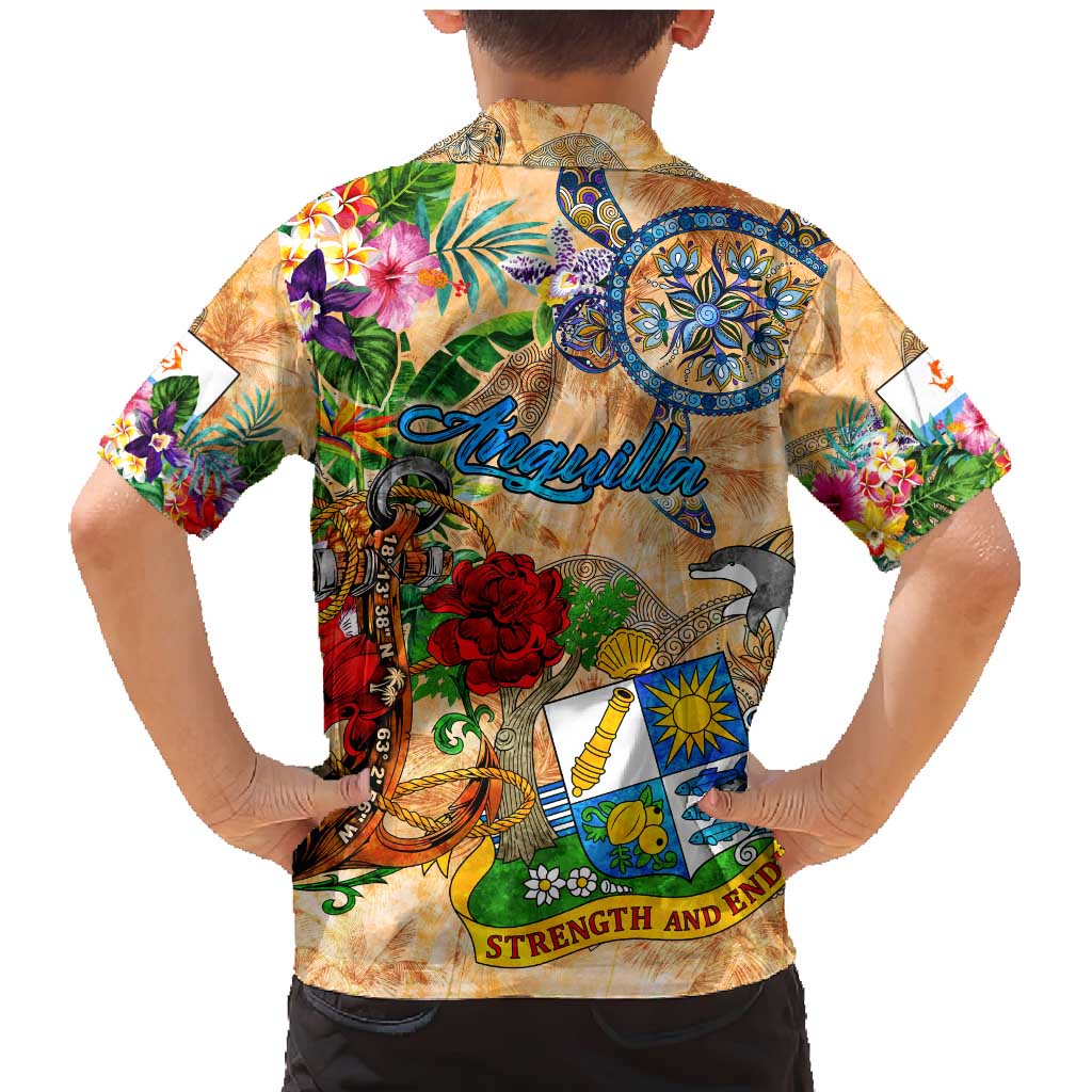 Anguilla Family Matching Mermaid Dress and Hawaiian Shirt Geographic Coordinate Anchor - Turlte Tropical