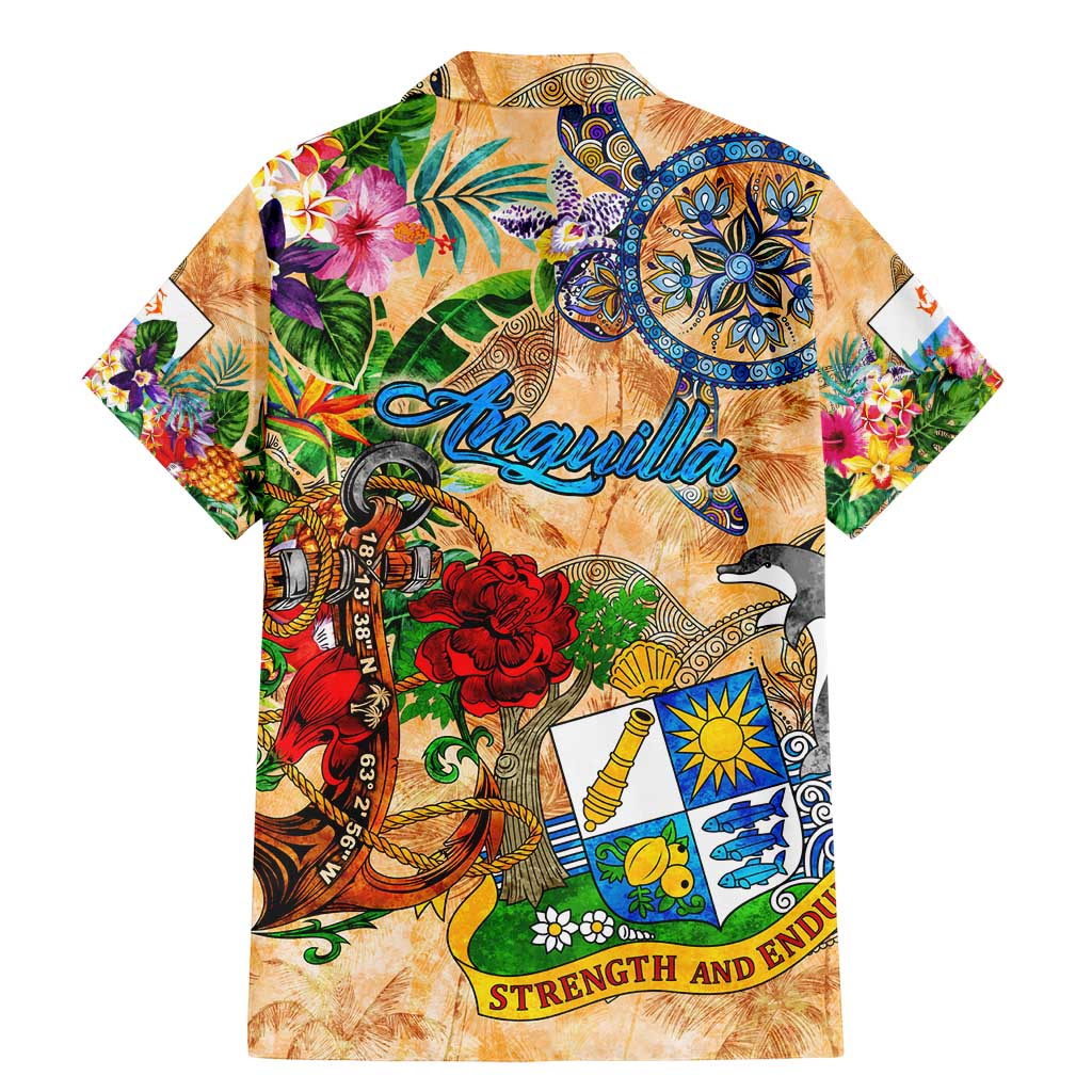 Anguilla Family Matching Mermaid Dress and Hawaiian Shirt Geographic Coordinate Anchor - Turlte Tropical