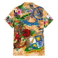 Anguilla Family Matching Puletasi and Hawaiian Shirt Geographic Coordinate Anchor - Turlte Tropical