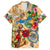 Anguilla Family Matching Summer Maxi Dress and Hawaiian Shirt Geographic Coordinate Anchor - Turlte Tropical