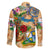 Anguilla Family Matching Summer Maxi Dress and Hawaiian Shirt Geographic Coordinate Anchor - Turlte Tropical