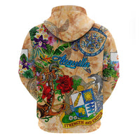 Anguilla Hoodie Geographic Coordinate Anchor - Turlte Tropical