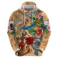 Anguilla Hoodie Geographic Coordinate Anchor - Turlte Tropical