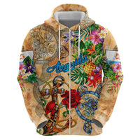 Anguilla Hoodie Geographic Coordinate Anchor - Turlte Tropical