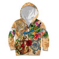 Anguilla Kid Hoodie Geographic Coordinate Anchor - Turlte Tropical