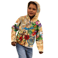Anguilla Kid Hoodie Geographic Coordinate Anchor - Turlte Tropical