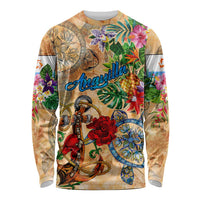 Anguilla Long Sleeve Shirt Geographic Coordinate Anchor - Turlte Tropical