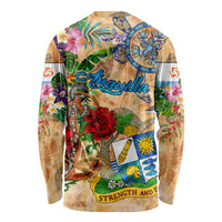 Anguilla Long Sleeve Shirt Geographic Coordinate Anchor - Turlte Tropical