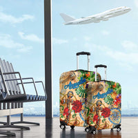Anguilla Luggage Cover Geographic Coordinate Anchor - Turlte Tropical