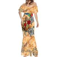 Anguilla Mermaid Dress Geographic Coordinate Anchor - Turlte Tropical