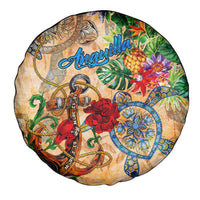 Anguilla Spare Tire Cover Geographic Coordinate Anchor - Turlte Tropical