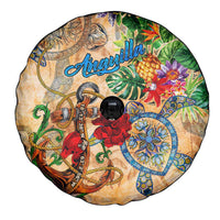 Anguilla Spare Tire Cover Geographic Coordinate Anchor - Turlte Tropical