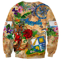 Anguilla Sweatshirt Geographic Coordinate Anchor - Turlte Tropical