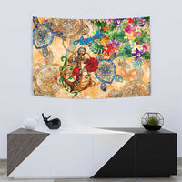 Anguilla Tapestry Geographic Coordinate Anchor - Turlte Tropical