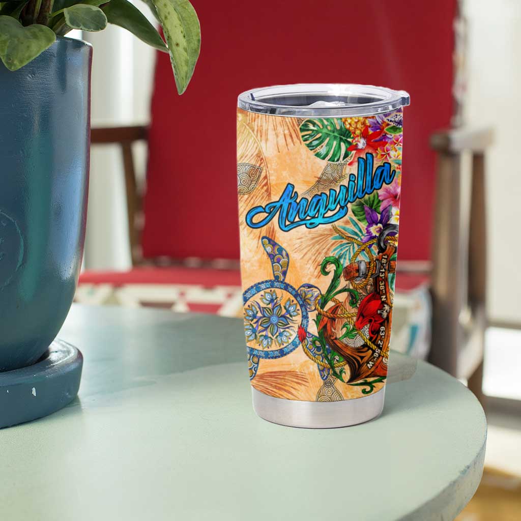 Anguilla Tumbler Cup Geographic Coordinate Anchor - Turlte Tropical