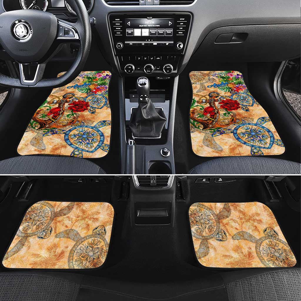 Aruba Car Mats Geographic Coordinate Anchor - Turlte Tropical