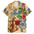 Aruba Family Matching Short Sleeve Bodycon Dress and Hawaiian Shirt Geographic Coordinate Anchor - Turlte Tropical