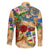 Aruba Family Matching Short Sleeve Bodycon Dress and Hawaiian Shirt Geographic Coordinate Anchor - Turlte Tropical