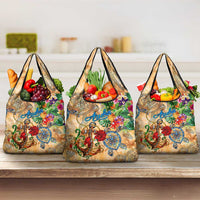 Aruba Grocery Bag Geographic Coordinate Anchor - Turlte Tropical