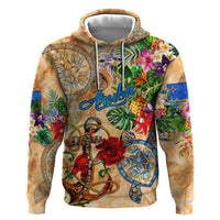 Aruba Hoodie Geographic Coordinate Anchor - Turlte Tropical