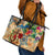 Aruba Leather Tote Bag Geographic Coordinate Anchor - Turlte Tropical