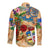 Aruba Long Sleeve Button Shirt Geographic Coordinate Anchor - Turlte Tropical