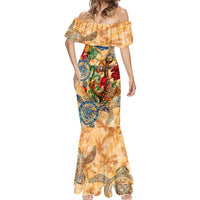 Aruba Mermaid Dress Geographic Coordinate Anchor - Turlte Tropical