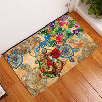 Aruba Rubber Doormat Geographic Coordinate Anchor - Turlte Tropical