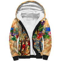 Aruba Sherpa Hoodie Geographic Coordinate Anchor - Turlte Tropical