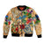 Aruba Sleeve Zip Bomber Jacket Geographic Coordinate Anchor - Turlte Tropical